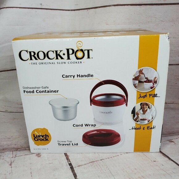 Compact Lunch Crock Pot Slow Cooker 20-Ounce Food Warmer - Portable Red Mini - Picture 5 of 12
